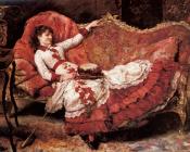 爱德华多 莱昂 加里多 : An Elegant Lady In A Red Dress